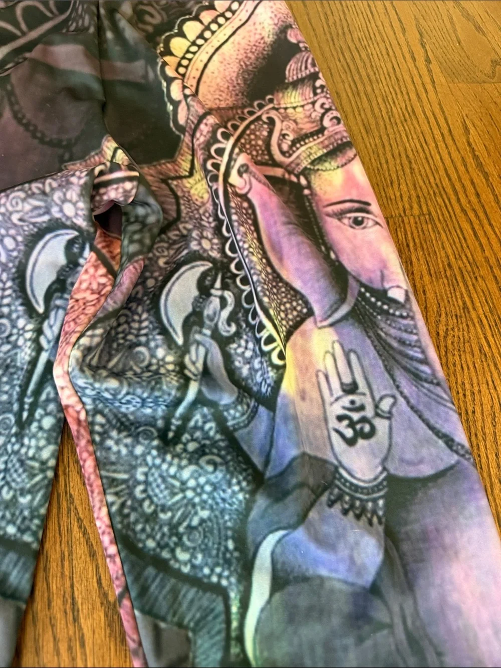 Women’s Workout Leggings- Ganesha Design in Purple & Teal